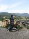 Montenegro, 25th August: Monument of the Builder of Djurdjevica Bridge over Tara river in Montenegro