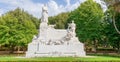 Marble monument of Francesco Petrarca in park Prato Arezzo Royalty Free Stock Photo