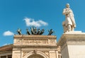 The marble monument to Ruggero Settimo in front of the Politeama Theater in Palermo, Sicily