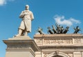 The marble monument to Ruggero Settimo in front of the Politeama Theater in Palermo, Sicily