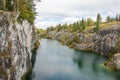 Marble mountain rock quarry landscape, Karelia Royalty Free Stock Photo