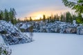 Marble mountain rock quarry landscape, Karelia Royalty Free Stock Photo