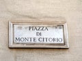 Marble Name Plaque, Piazza di Monte Citorio, Rome, Italy