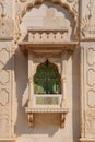Marble ornate window on Jaswanth Thada cenotaph in Jodhpur, Rajasthan