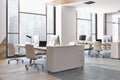 Marble panoramic open space office corner Royalty Free Stock Photo