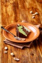 Marble Pistachio, Chocolate and Vanilla Cake
