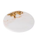 Marble plate with gold tiger detail isolated on a white background