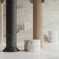 Marble podium with marble and marble pattern, 3d render.
