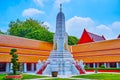 The marble Prang of Wat Mahathat temple in Bangkok, Thailand Royalty Free Stock Photo