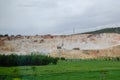 Marble quarry quarrying white marble in open pit