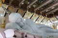 Marble of Reclining Buddha statue in Temple of watpaphukon, asia