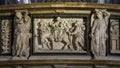 Marble relief featuring infant Jesus inside the Milan Cathedral, the cathedral church of Milan, Lombardy, Italy.