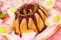 Marble ring cake for easter Royalty Free Stock Photo