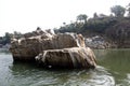 Marble Rocks amid River Water Royalty Free Stock Photo