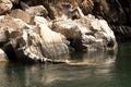 Marble Rocks amid River Water Royalty Free Stock Photo