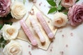 marble and rose quartz facial rollers seen from above