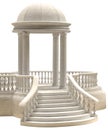 Marble rotunda on a white background 3D rendering