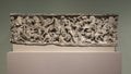 Marble sarcophagus with a battle scene on display in the Dallas Museum of Art in Dallas, Texas.