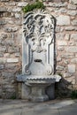 Marble sculpted drinking fountain at Gulhane Park, Istanbul, Turkey
