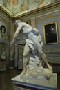 Marble sculpture David by Gian Lorenzo Bernini in Galleria Borghese Royalty Free Stock Photo