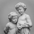 Marble sculpture of girl and boy Royalty Free Stock Photo