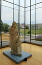 Marble sculpture of lady, set on pedestal in corner of room, Cleveland Art Museum, Ohio, 2016