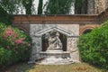 Marble scultptures in garden of Basilica of Santi Maria e Donato on island of Murano, in Venice, Italy Royalty Free Stock Photo