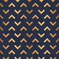 Marble seamless pattern with gold geometric elements. Repeated blue geo background with marble effect for design prints. Repeating Royalty Free Stock Photo