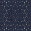 Marble seamless pattern. Reflected hexagon background. Gold geometric design for prints. Reflecting geometry patern. Elegant golde Royalty Free Stock Photo