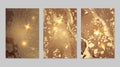 Marble set of gold and brown backgrounds with texture. Geode pattern Royalty Free Stock Photo