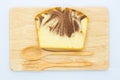 Marble soft butter cake on wooden board Royalty Free Stock Photo