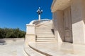 Marble spiral staircase on a sunny day Royalty Free Stock Photo