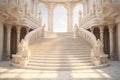 Marble staircase ascends towards radiant light, stairway to heaven concept Royalty Free Stock Photo