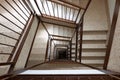 Marble staircase inside of the old classical  building in Madrid, Spain. View from up to down Royalty Free Stock Photo