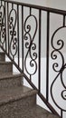 Marble Stairs with Decorative Steel Railings Handrails Royalty Free Stock Photo