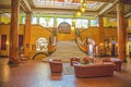 Marble stairs lobby historic hotel background Royalty Free Stock Photo