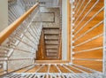 Marble stairs with wrought iron stair railings in luxury villa Royalty Free Stock Photo