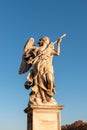 Marble statue of angel with spear. Royalty Free Stock Photo