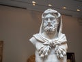 Marble statue of a bearded Hercules weating lion skin, made around 1st century A.D. in the Roman times.