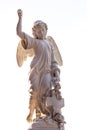 Marble statue of a beautiful angel isolated on white background Royalty Free Stock Photo