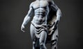 Marble statue of body of an ancient Greek god zeus on plain black background. Generative AI Royalty Free Stock Photo