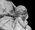 Marble statue a child with her mother Royalty Free Stock Photo