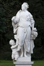 Marble statue of Earth in the garden of Bacchus in the Lower Park, Saint Petersburg