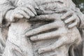 Marble statue with hands of child and woman Royalty Free Stock Photo