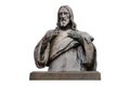 Marble statue of Jesus Christ isolated on white with clipping path Royalty Free Stock Photo