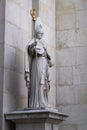 Marble statue of Saint Virgilius in the facade of the Dome Cathedral in City Center of Salzburg, Austria Royalty Free Stock Photo