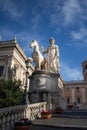 Marble statues of the Dioscuri at the Capitol Royalty Free Stock Photo