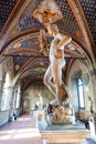 Marble Statues in the Loggia of the National Museum of Bargello, Florence, Italy