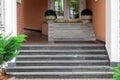 marble steps rise to the threshold of the hotel entrance. Royalty Free Stock Photo