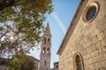 Marble stone architecture at city center with Saint Stephan Church in Stari Grad, Croatia Royalty Free Stock Photo